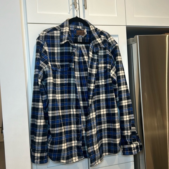 Orvis Blue Plaid Heavy Weight Cotton Flannel Shirt Men’s size XL - Picture 3 of 16